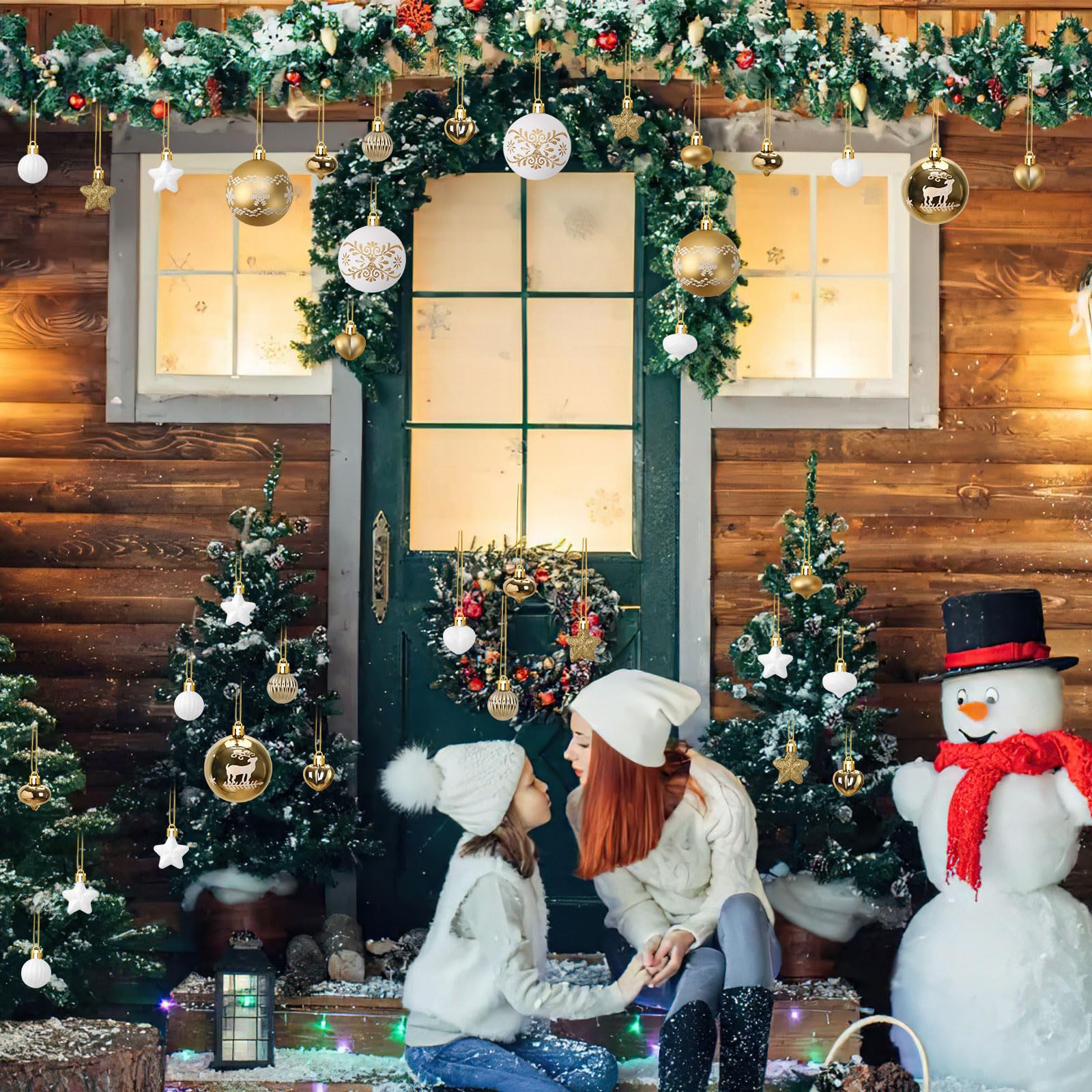 Christmas Ball Decorations Nordic 52PCS Christmas Tree Decorations Christmas Decorations Christmas Decorations Balls 6cm Entrance Garland Decorations Christmas Decorations,132-8465-TJ